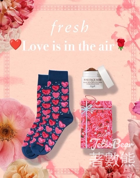 Fresh 任何購物 送玫瑰保濕面膜 15ml及限定甜甜蜜「襪」 - Jetso Bear
