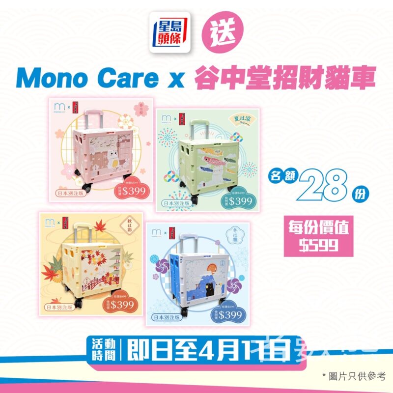 頭條日報 #有獎遊戲 送28份 Mono Care x 谷中堂招財貓車 - Jetso Bear