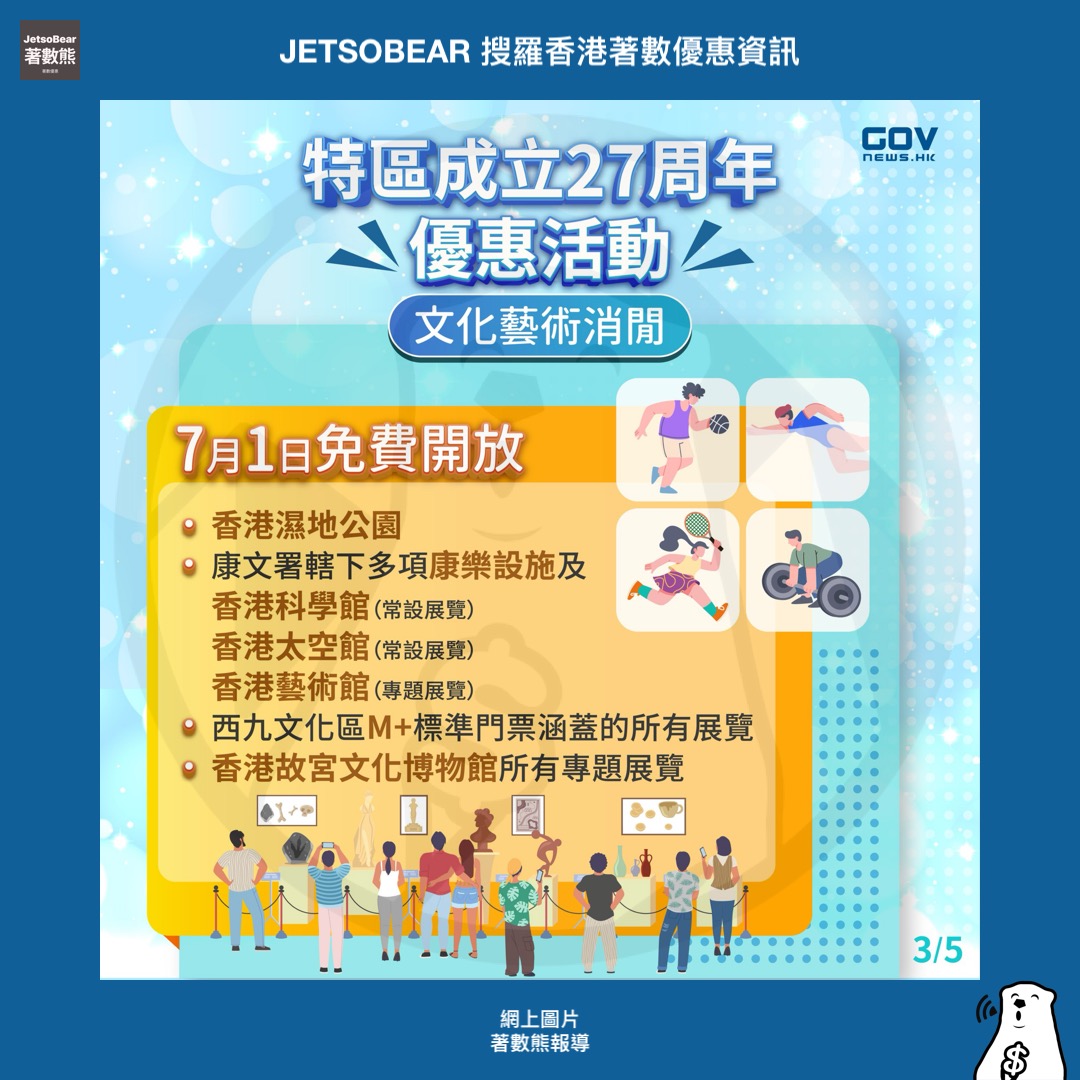 7月1日 慶祝香港特區成立二十七周年特別優惠活動 - Jetso Bear