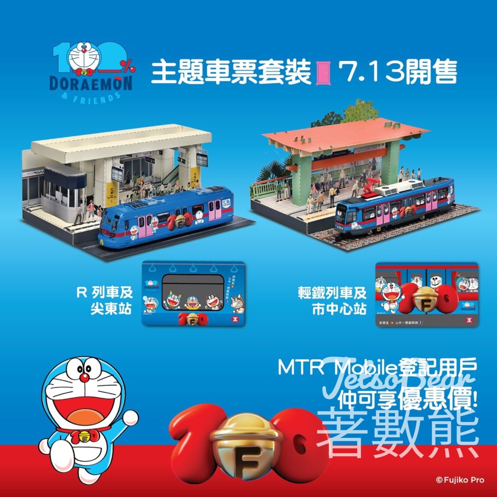 MTR 「100%多啦A夢 & FRIENDS」車票套裝 - Jetso Bear