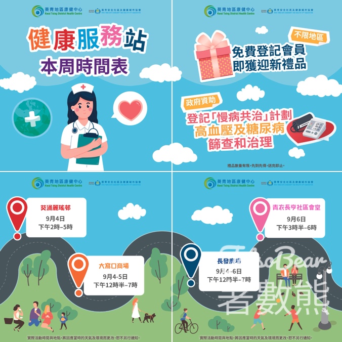 葵青地區康健中心健康服務站 送精美禮品 - Jetso Bear