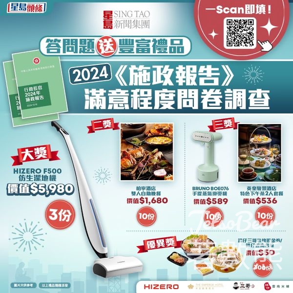 星島新聞集團「市民對2024《施政報告》滿意程度」問卷送禮品 - Jetso Bear