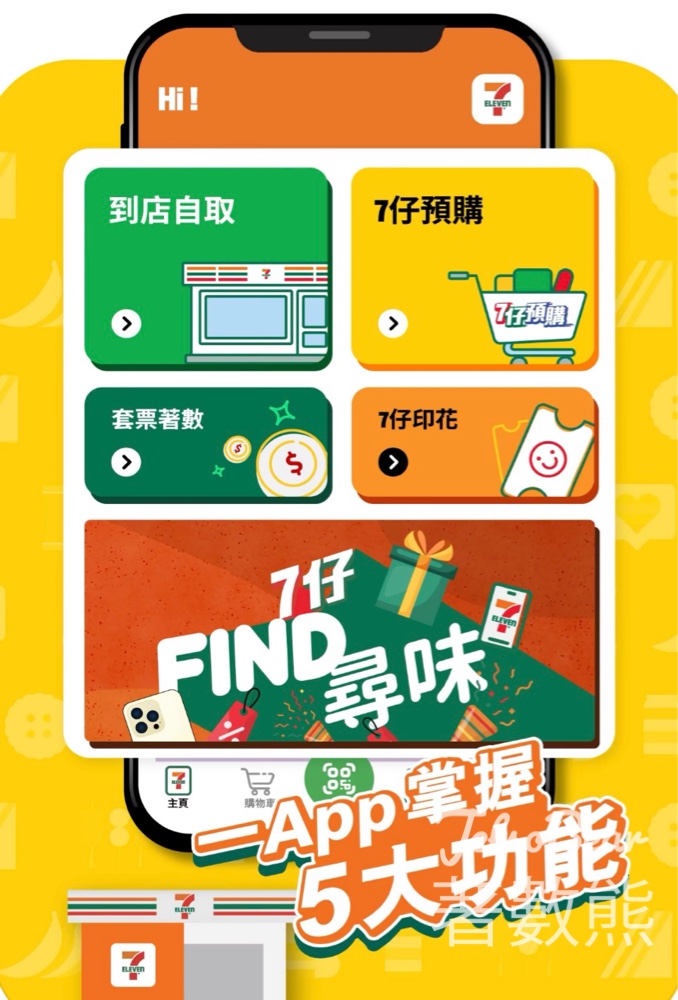 下載7-Eleven App 送$711迎新券 - Jetso Bear