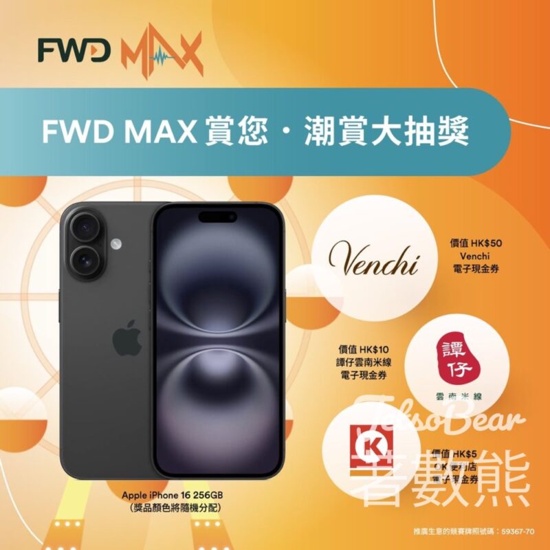 FWD MAX 賞您．潮賞大抽獎 贏取獎品 - Jetso Bear