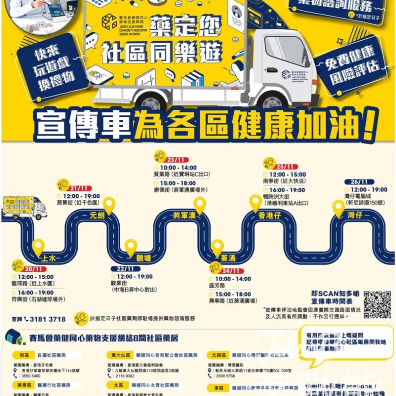 賽馬會藥健同心藥物支援網絡 流動車玩遊戲換禮物 - Jetso Bear