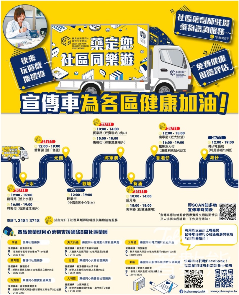 賽馬會藥健同心藥物支援網絡 流動車玩遊戲換禮物 - Jetso Bear