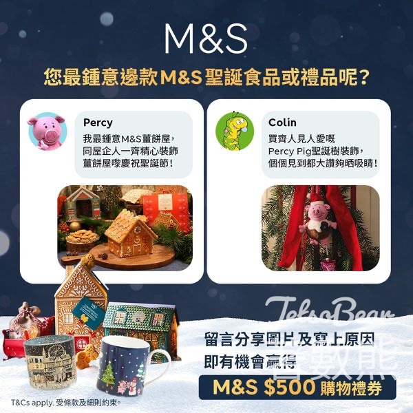 M&S #有獎遊戲 送M&S $500購物禮券 - Jetso Bear