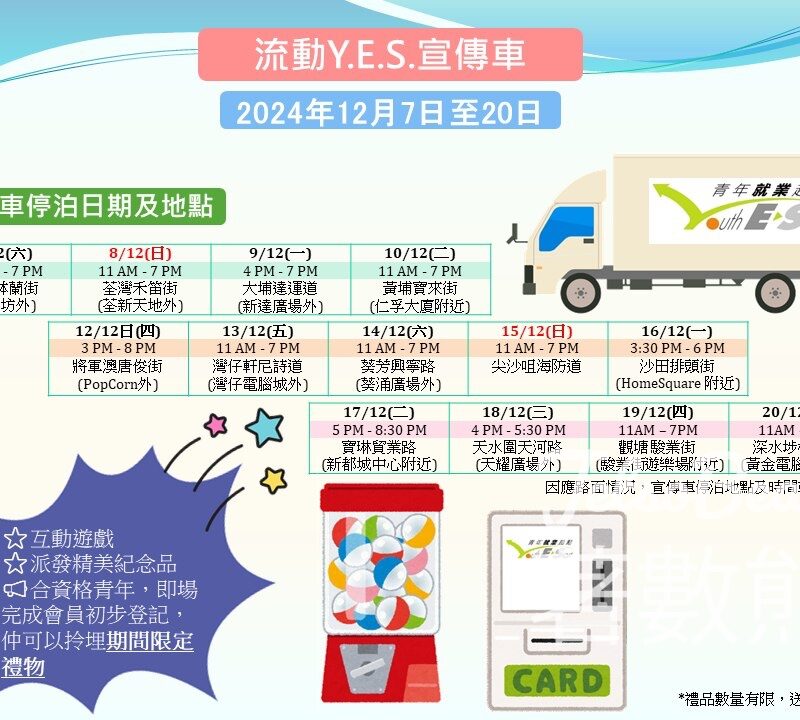 勞工處「流動Y.E.S.宣傳車」 免費派發精美紀念品 - Jetso Bear