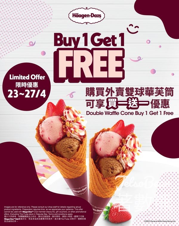 Häagen-Dazs 鮮果華芙筒 買一送一 - Jetso Bear