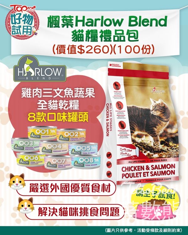 TOPick #有獎遊戲 送楓葉Harlow Blend貓糧禮品包 - Jetso Bear