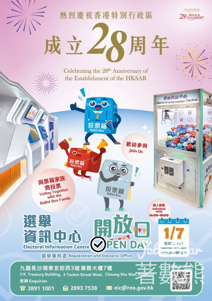 選舉資訊中心開放日 送票箱家族紀念品 - Jetso Bear