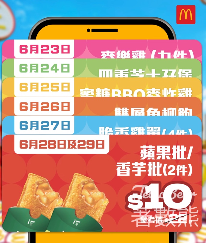 麥當勞7日大派不同優惠 $10九件麥樂雞 - Jetso Bear