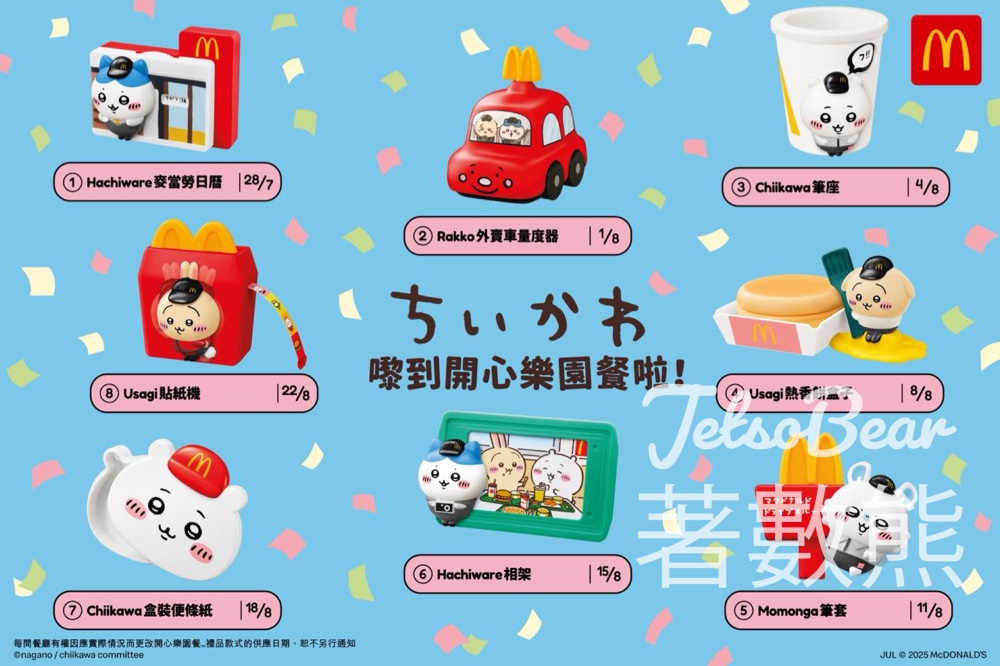 麥當勞開心樂園餐送CHIIKAWA玩具 - Jetso Bear
