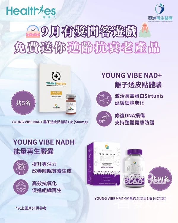 Healthies #有獎遊戲 送YOUNG VIBE NAD+ 離子透皮貼體驗 - Jetso Bear