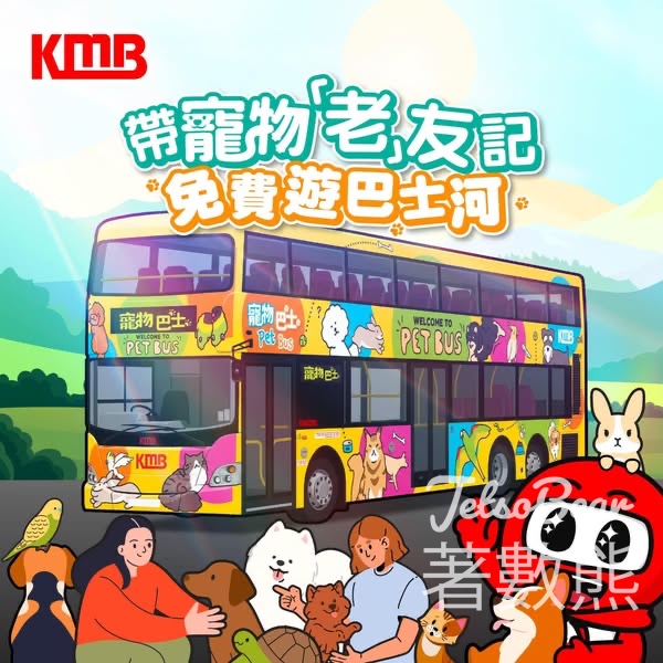 九巴「老」友寵物每月首個周六免費乘坐九巴「寵物巴士」 - Jetso Bear