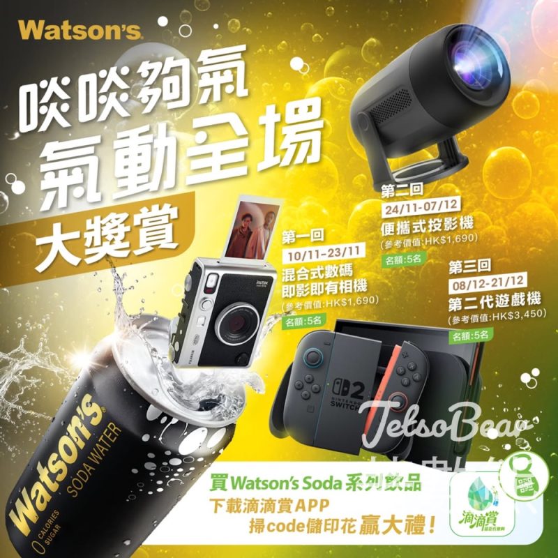 屈臣氏蒸餾水 啖啖夠氣氣動全場大獎賞 - Jetso Bear