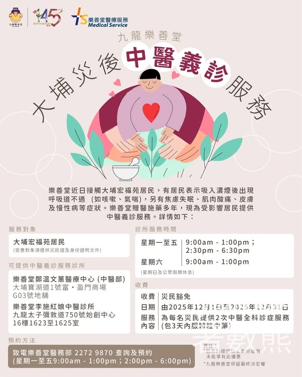 九龍樂善堂 大埔災後中醫義診服務 - Jetso Bear