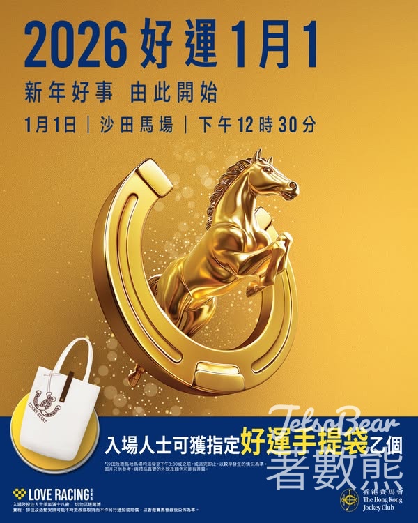沙田及跑馬地馬場入場人士送好運手提袋 - Jetso Bear