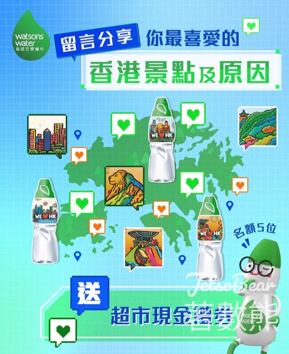 屈臣氏蒸餾水 #有獎遊戲 送超市現金禮券 - Jetso Bear