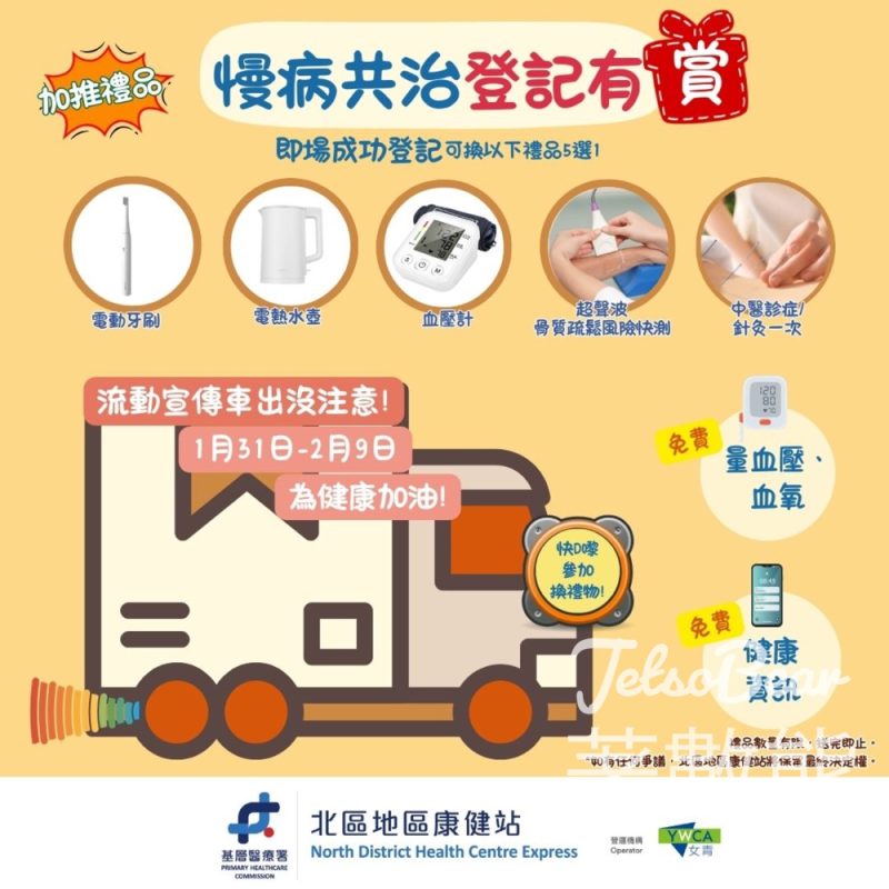 北區地區康健站流動宣傳車 換領健康奬賞禮品 - Jetso Bear