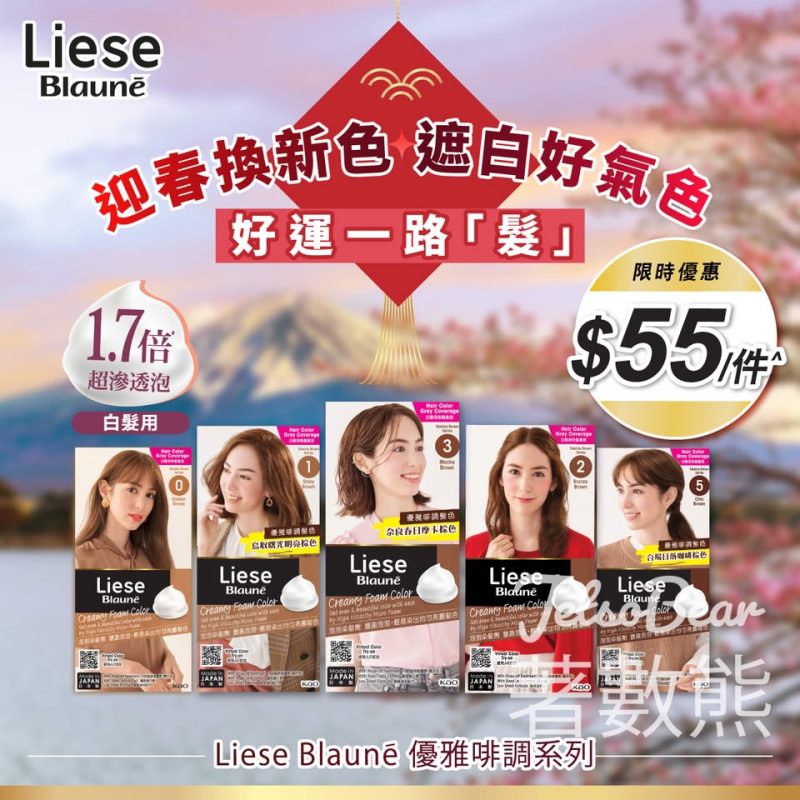 Liese Blauné 泡泡染髮劑限時迎春優惠價 - Jetso Bear