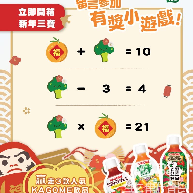 KAGOME#有獎遊戲 送新年分享套裝 - Jetso Bear