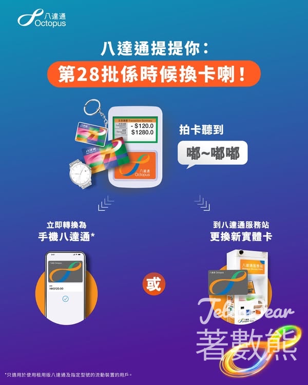 第28批八達通於2026年5月23日失效 - Jetso Bear