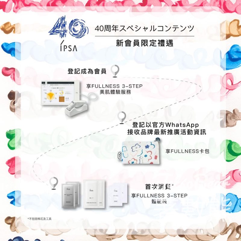 IPSA 40周年新會員限定禮遇 送亮肌水潤便攜套裝、FULLNESS 卡包 - Jetso Bear
