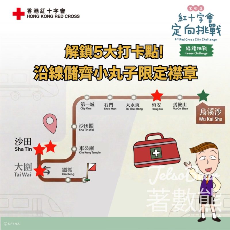 香港紅十字會完成各站任務收集限量小丸子紀念襟章 - Jetso Bear