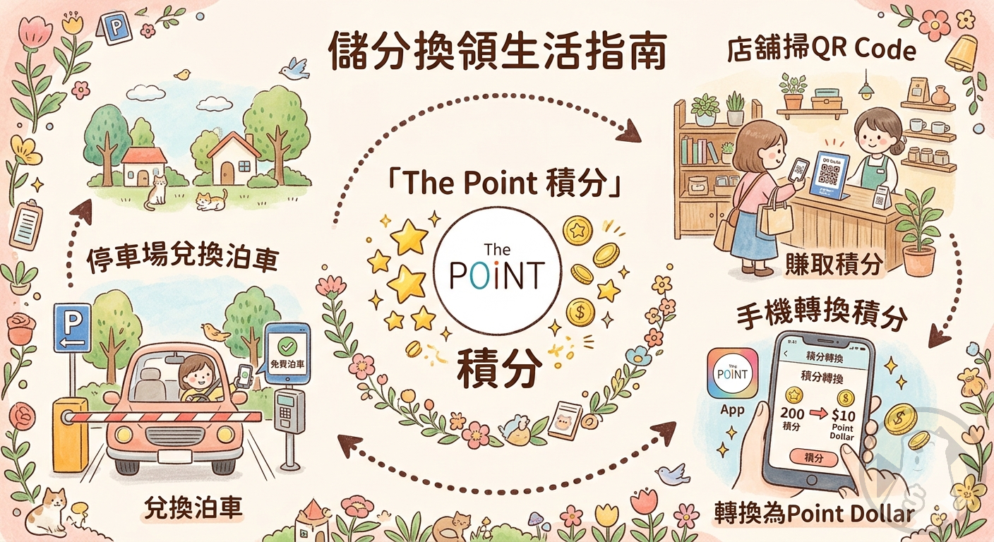 The Point 賺分換領生活指南圖解：付款前出示QR Code，嘟一聲即賺分