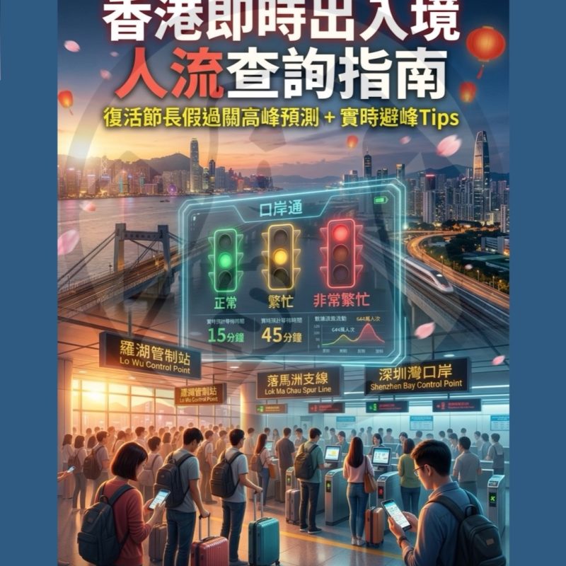 香港即時出入境人流 2026復活節過關攻略 口岸通燈號 + 羅湖落馬洲深圳灣人流預測