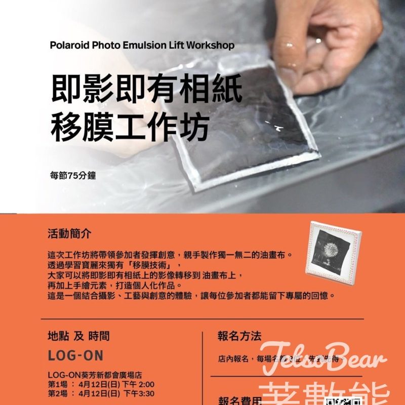 LOG-ON Polaroid「即影即有相紙移膜工作坊」 - Jetso Bear