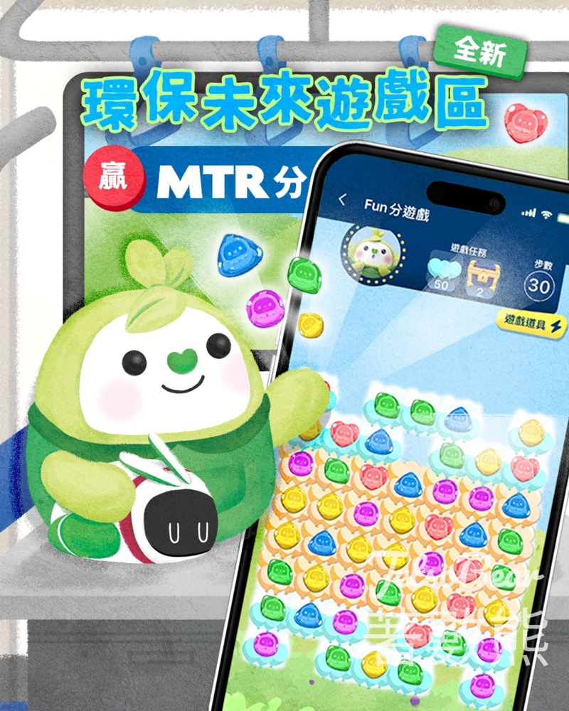 【MTR Mobile免費賺分】綠鐵B減碳大冒險8大關卡｜過關送MTR Points勳章 - Jetso Bear