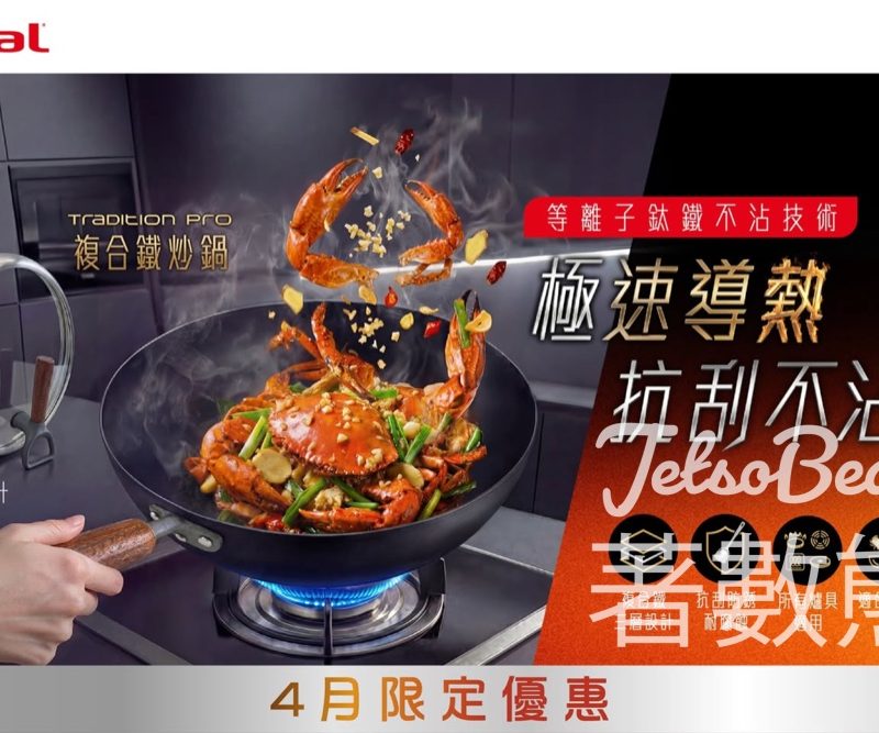 Tefal四月限定優惠｜鐵鍋低至7折起｜複合鐵炒鍋＋加購刀具 - Jetso Bear