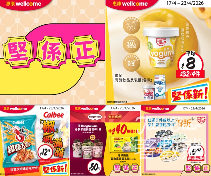 惠康今期堅係正 維記、卡樂B、Häagen-Dazs 各款家庭裝雪糕杯 - Jetso Bear