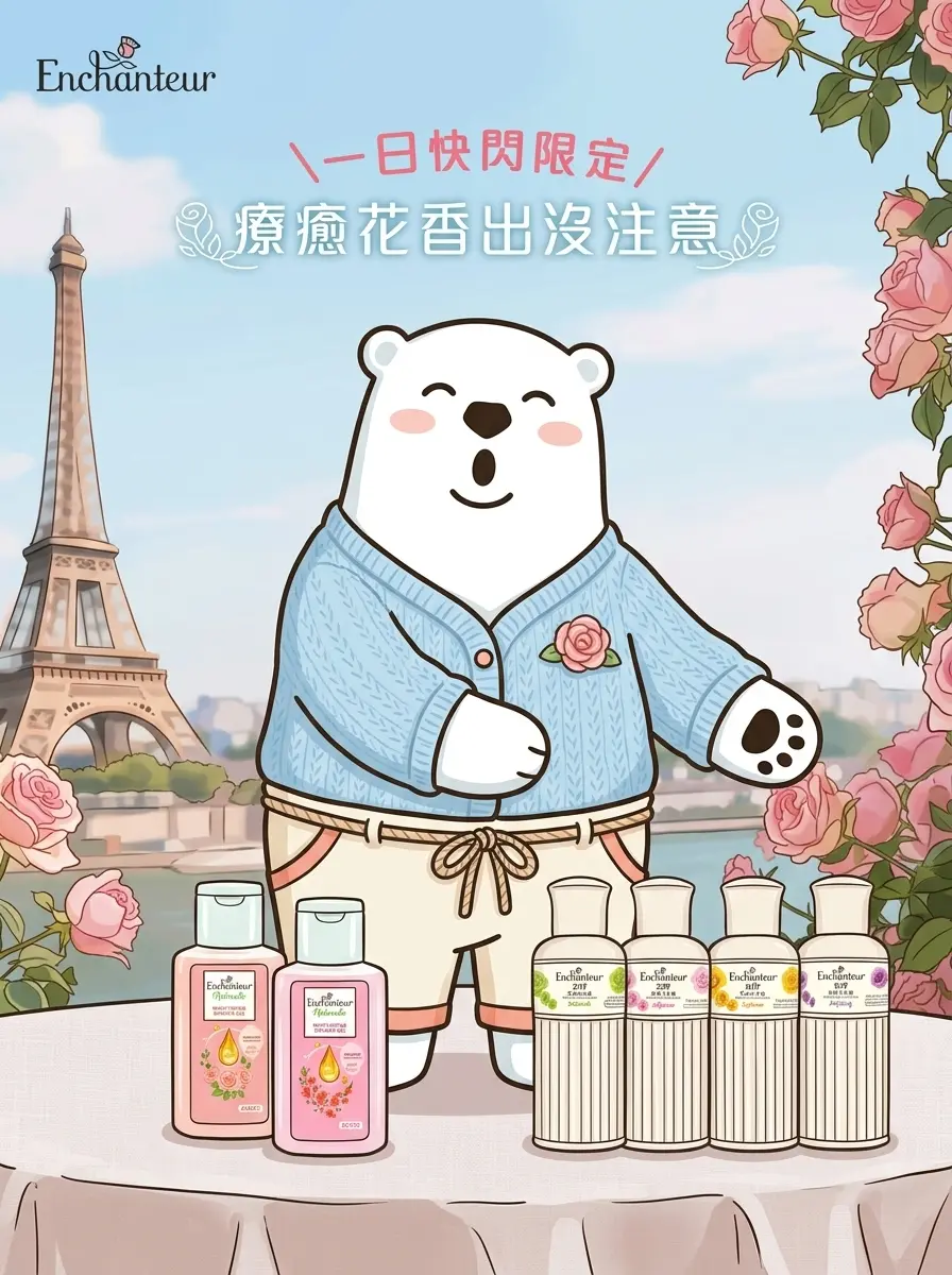 艾詩 Enchanteur 520快閃花香驚喜街頭活動免費派發沐浴露試用裝及打卡玩有獎扭蛋贏貨裝好禮時間表