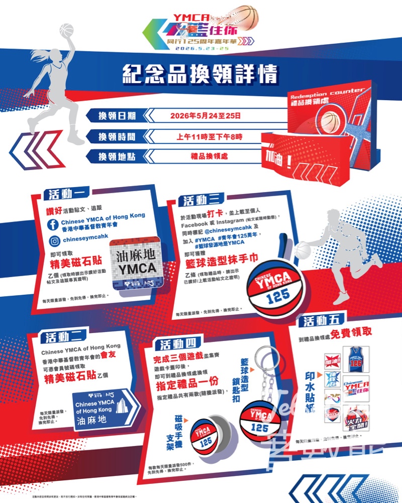 【YMCA 125周年嘉年華】Stanley 邱士縉 5.23 現身奧海城！籃球挑戰送限量紀念品（附活動時間表及新會員禮包攻略） - Jetso Bear